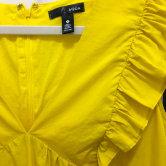 Aqua flutter sleeve tiered mini dress - Picture 3 of 3